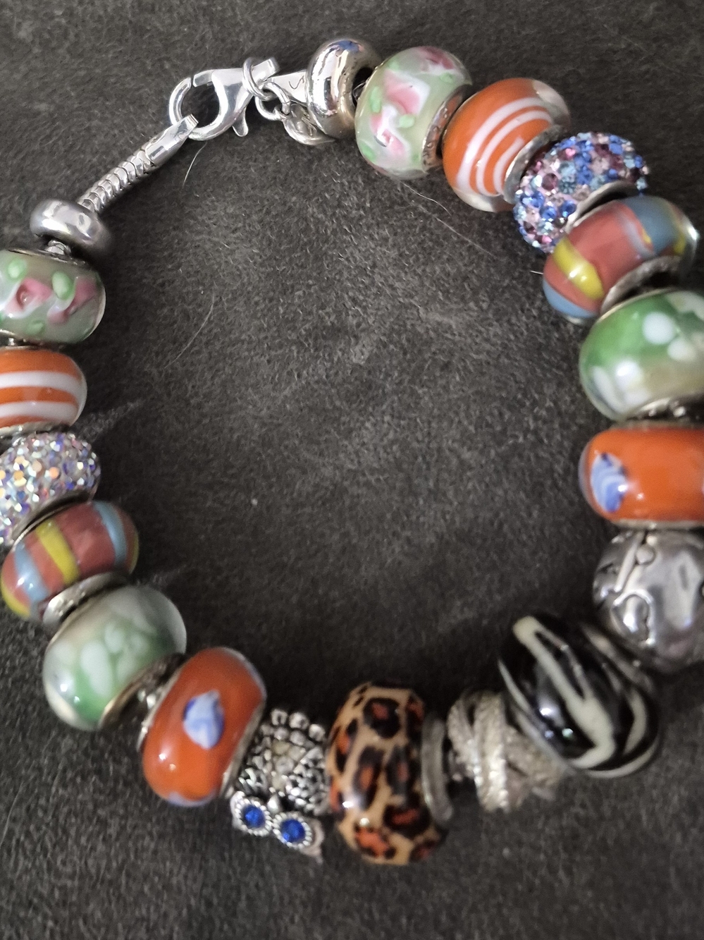 Pandora Multicolor Charm Bracelet And Necklace